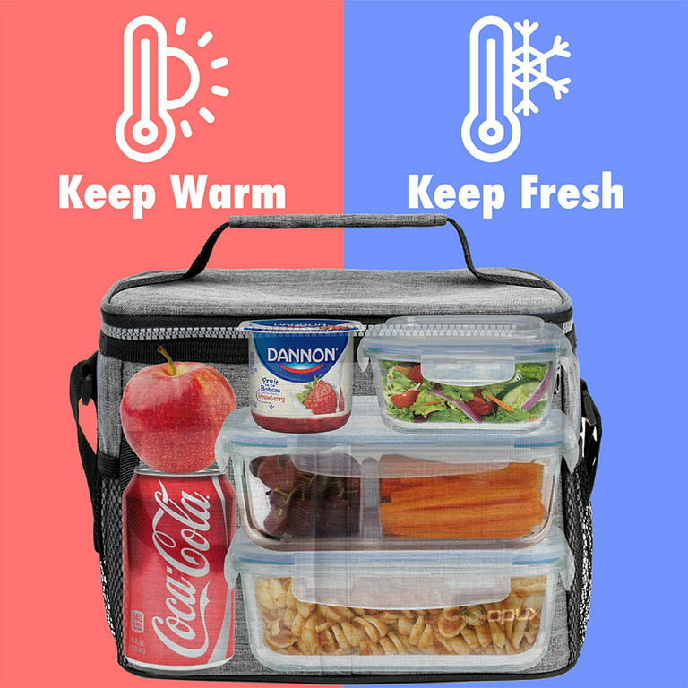  Femuar Lunch Box for Men Women Adults Small Lunch Bag for  Office Work Picnic - Reusable Portable Lunchbox, Black: Home & Kitchen