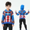 thumbnail image 4 of Abrigo para niño, sudadera de Marvel, suéter del Capitán América, Vengadores, sudadera con cremallera superior de dibujos animados, ropa para niños, 4 of 5