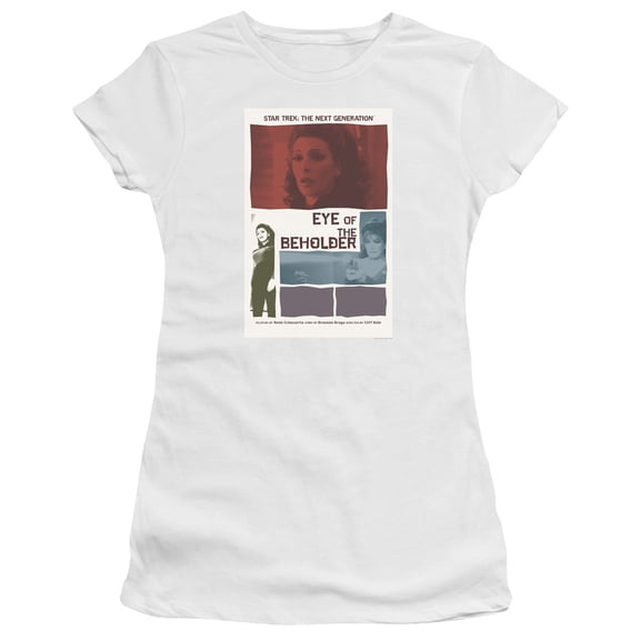 Star Trek Tng Season 7 Episode 18 Junior Women's Sheer T-Shirt White