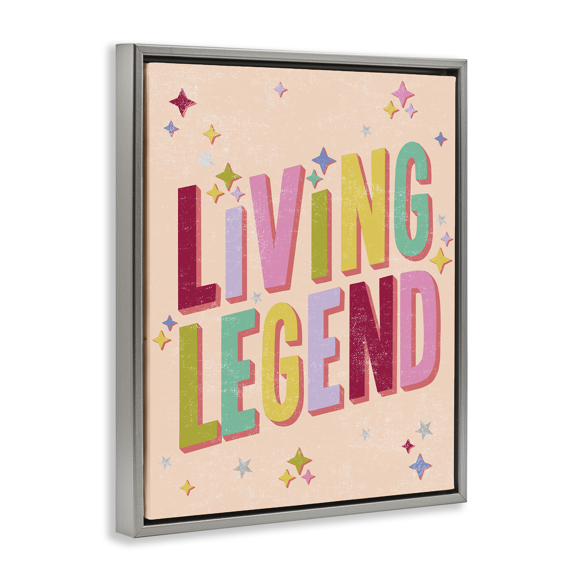 Stupell Industries Vintage Living Legend Phrase Text & Numbers Painting Gray Floater Framed Canvas Art Print Wall Art, 25 x 31
