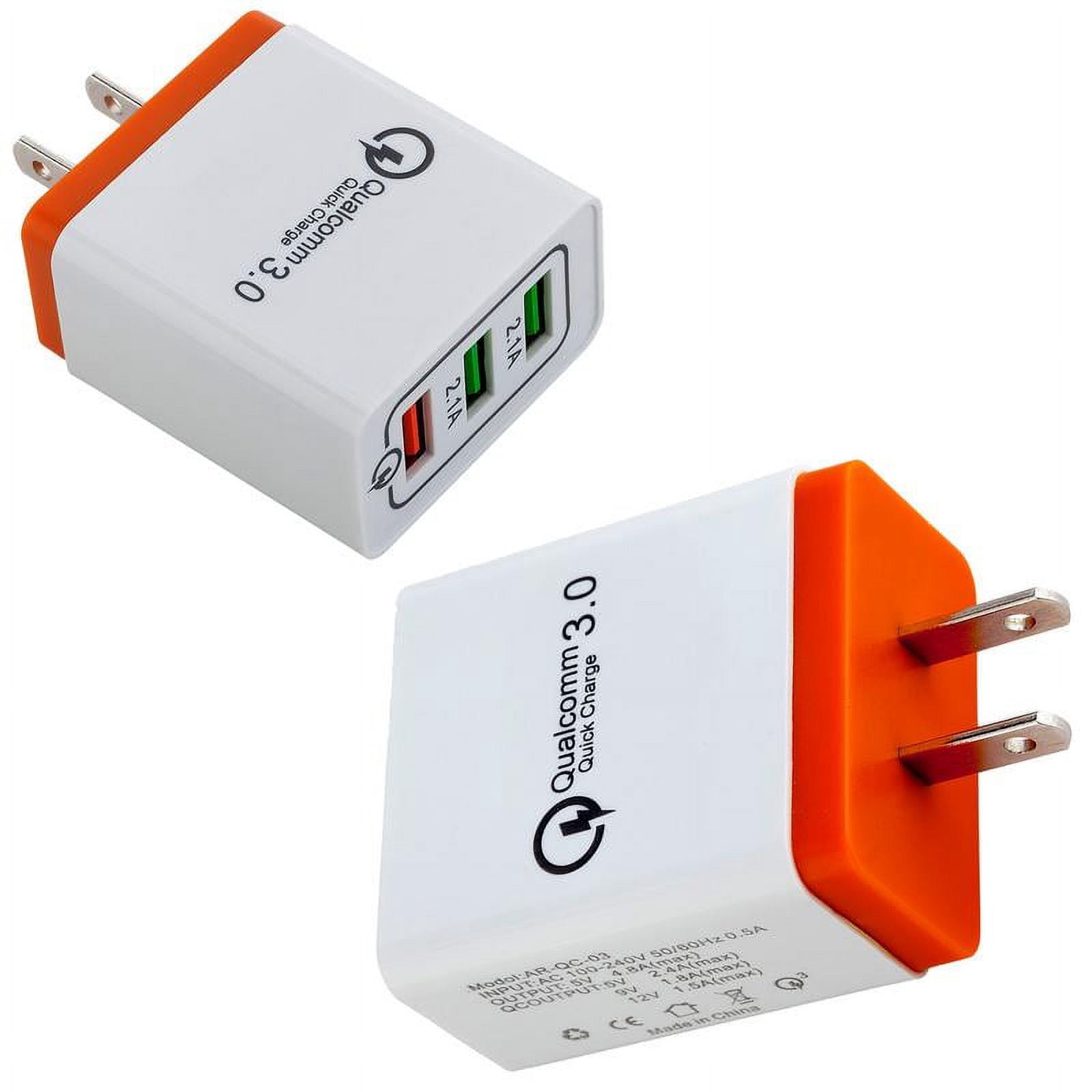 3-Port Quick Charge USB Wall Charger, FREEDOMTECH QC 3.0 USB Wall Charger Fast Qualcomm for iPhone X 8 Plus Samsung Galaxy Note 8, S8, S8 Plus, S7 S6 Edge+, Note 5/4/3, LG G5, G6 V20 Nexus 6, HTC 10