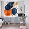 thumbnail image 5 of Navy Blue Burnt Orange Kitchen Curtains 72 Inch Length, Artwork Geometric Contemporary Grommet Top Bedroom Living Room Curtains, Light Filtering Cafe Curtain Drapes 2 Panels Set 104''x72'', 5 of 9