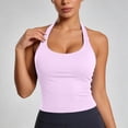 thumbnail image 2 of Halter Tops for Women Trendy 2026 Summer Going Out Tops Backless Sleeveless Workout Tank Top Cute Y2k Clothes Pink Size S, 2 of 4