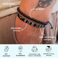 thumbnail image 2 of 2x Boho Surfer Bracelet Set Women & Men - Handmade Summer Beach Bracelets - Adjustable & 100% Waterproof - Festival Accessories - Beaded & Braided (Tiger-Eyes & Safari), 2 of 5