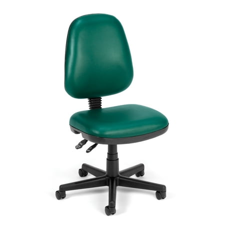 Series 7 Swivel - OFM Straton Series Armless Swivel Task Chair, Anti-Microbial/Anti-Bacterial Vinyl, Mid Back, in Teal (119-VAM-602)
