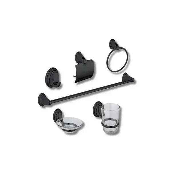 Juego de Accesorios de Baño de Acero Inoxidable - Color Negro