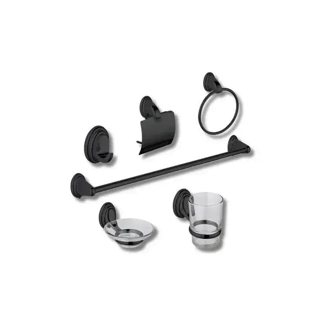 Juego de Accesorios de Baño de Acero Inoxidable - Color Negro