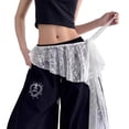 thumbnail image 3 of ManxiVoo Lace Wrap Asymmetrical Layered Skirt with Tie Waist Scarf Belt for Women Casual Wear, 3 of 7