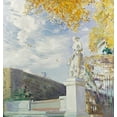 thumbnail image 2 of Helleu, Paul Cesar 20x21 Gold Ornate Wood Framed with Double Matting Museum Art Print Titled - A Statue of Venus In The Garden of Versailles, 2 of 4