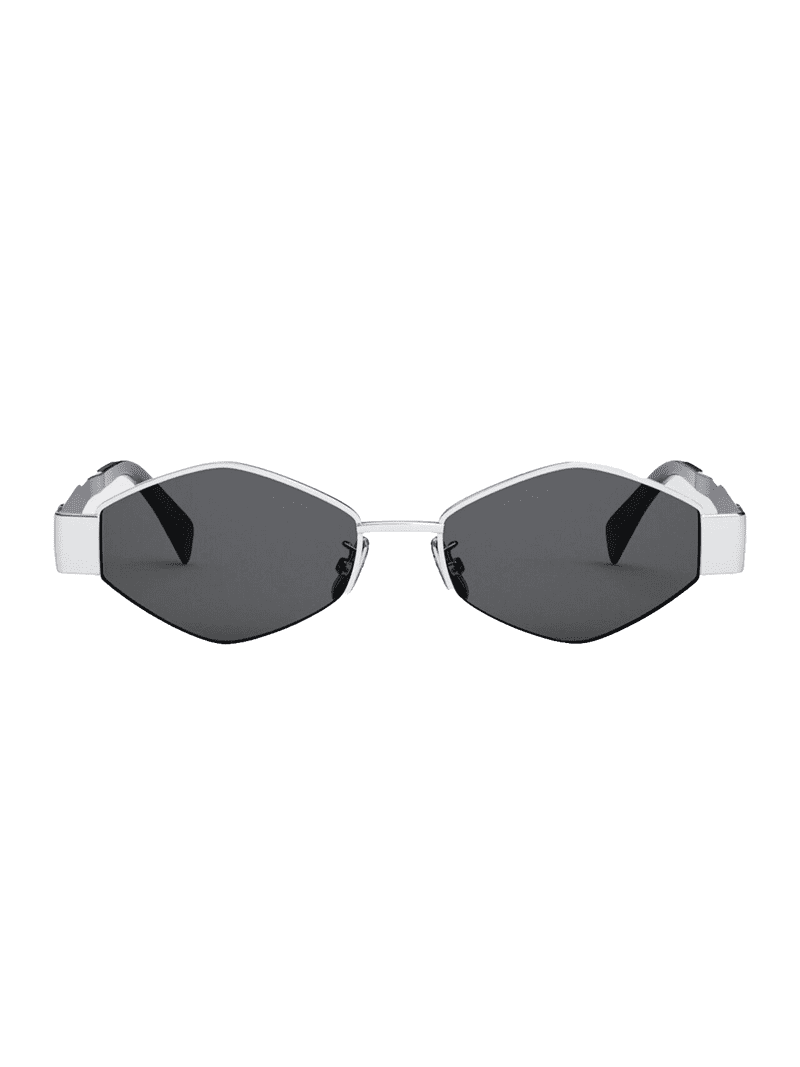 Celine CL40254U Silver Hexagon Sunglasses with Grey Lens  display picture 2