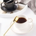 thumbnail image 4 of 18/8 Stainless Steel Modern Mini Fruit Appetizer Forks and Dessert Spoons Set (4 Forks + 4 Spoons) - golden, 4 of 5