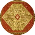 thumbnail image 1 of Ahgly Company Machine Washable Indoor Round Persian Yellow Traditional Area Rugs, 5' Round, 1 of 4