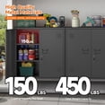 thumbnail image 4 of Metal Storage Cabinet 35.4”H Locking Storage Cabinet with 2 Adjustable Shelves and Doors, Black Small Storage Cabinet for Home School Office Garage (Black), 4 of 17