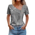thumbnail image 2 of SDNall T-shirt Décontracté à Manches Courtes Imprimé Printemps/été pour Femmes avec Boutons, 2 of 9