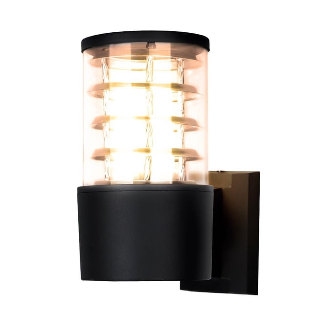 Matsuzay Lámpara de pared impermeable 12W cubierta redonda Vintage cabeza única jardín luz exterior pared negro IP65 exterior E27 enchufe Iluminación y accesorios No.7 Matsuzay HA025536-07