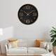 thumbnail image 5 of Reloj de pared con mecanismo moderno de aluminio y pilas, estilo nórdico. Oro negro, 5 of 8