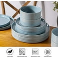 thumbnail image 4 of AmorArc Ceramic Dinnerware Set for 6 | Speckled Stoneware Plates and Bowls with Rustic Terracotta Underside| Scratch Resistant,Dishwasher & Microwave Safe Dishes Sets- 18pcs Blue, 4 of 10