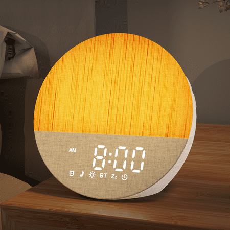 Maxstar Sunrise Alarm Clock White Noise Sound Machine for Bedroom | Natural Wake-Up Light with Soothing Sleep Aids, Bluetooth Speaker, Dimmable Clock, Screen-Free Design for Baby Adults Kids