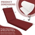 thumbnail image 3 of Snubbull 2 Pack Outdoor Chaise Lounge Cushions, with High-Density Foam, Ties Waterproof & Fade Resistant for Lawn and Pool Lounge Chairs, 80x26x4 inch, Burgundy, 3 of 6