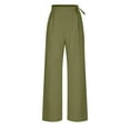thumbnail image 5 of BLVB Summer Fashion Wide Leg Pants for Women Lace up Waist Solid Color Loose Lounge Pants Casual Comfy Trousers, 5 of 5