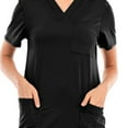 thumbnail image 3 of Conjunto de uniformes de enfermería, ropa de trabajo, pantalón con cordón, trajes de trabajo de enfermería informales, cómodos y sencillos para Negro XXL Yinane Uniforme de enfermera, 3 of 8