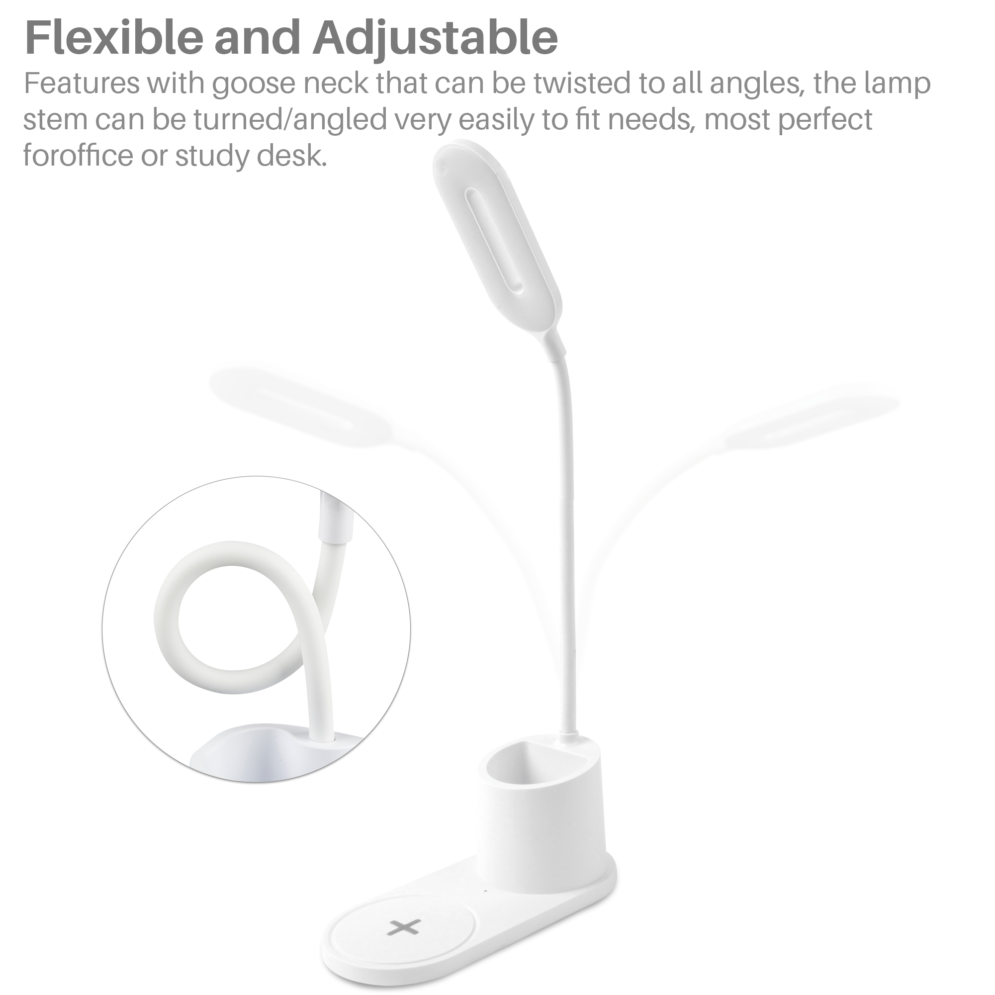 BCOOSS Led Desk Lamp for an Office in Home with Pen Holder and Wireless Charger- 3 Modes Dimmable LED Table Lamp with Flexible Gooseneck - image 5 of 7