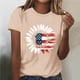 thumbnail image 1 of TaTaai Womens Independence Day Printed Casual Tops Round Neck Short Sleeve Pullover T Shirts Soft Lightweight Comfy Fashion Daily Holiday Party Outfits Gift, 1 of 5