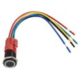 thumbnail image 3 of 1Pcs Metal Latching Push Button Switch 16mm Waterproof with Led Light Self-Locking/Rese with Power Mark 12V White Self-Locking, 3 of 9