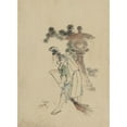 thumbnail image 3 of Katsushika Hokusai 11x14 Black Modern Framed Museum Art Print Titled - A Man Sweeping Pine Needles that Have Fallen from a Tree Near a Stone Shrine (1830-1850), 3 of 5