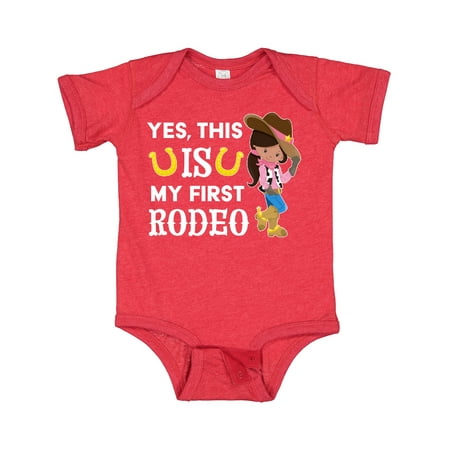 

Inktastic Yes This is My First Rodeo- Cowgirl in Hat and Boots Gift Baby Girl Bodysuit