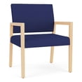 thumbnail image 1 of Pemberly Row Waiting Reception Wide Guest Chair Wood Frame in Blue, 1 of 5