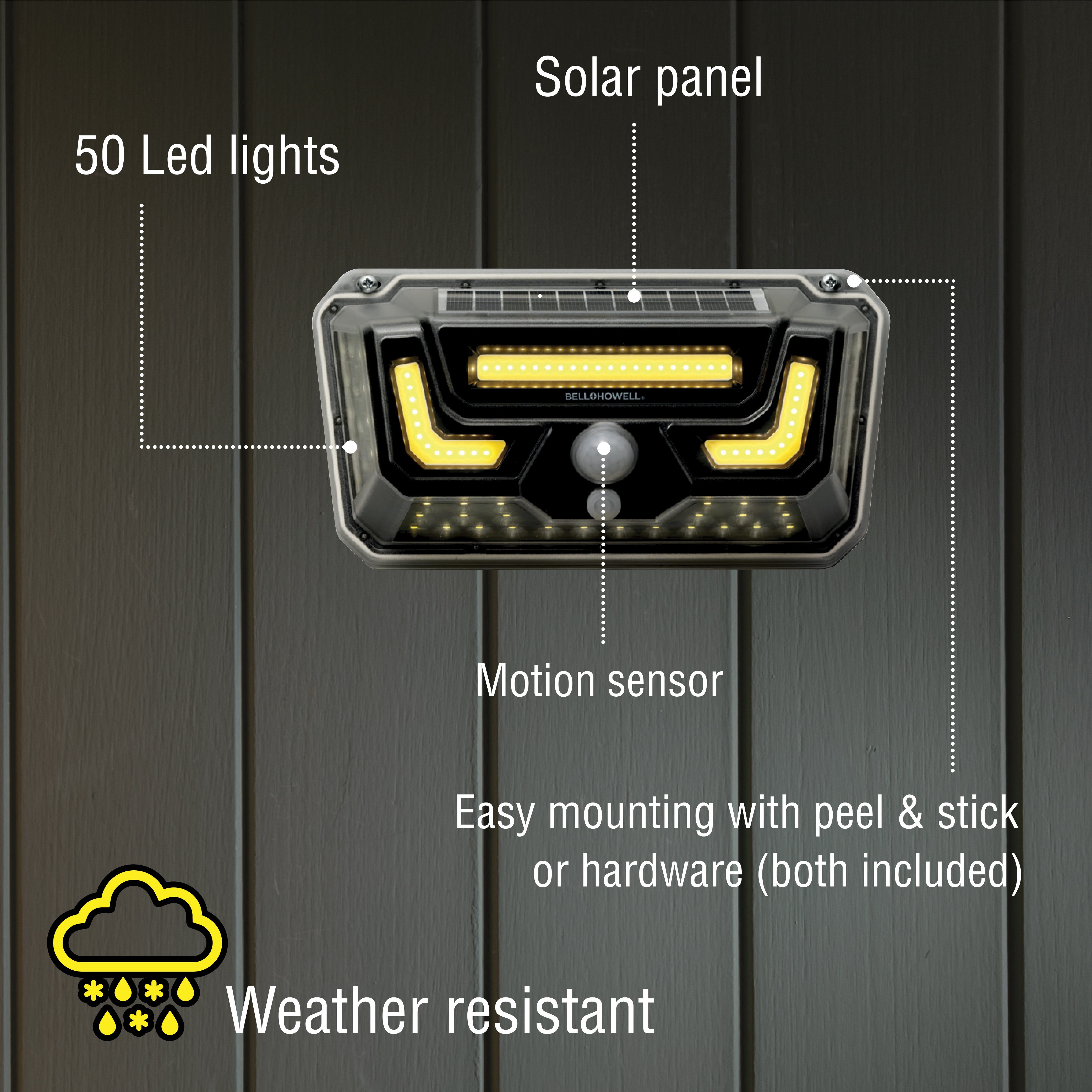 Bell + Howell Bionic Outdoor Solar Wall Light, Motion Sensor photo 3