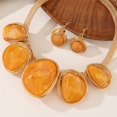 thumbnail image 3 of Fashion Irregular Resina Strass Collar Pendientes Set Viajes de verano Memorial Party Graduación Accesorios, 3 of 4