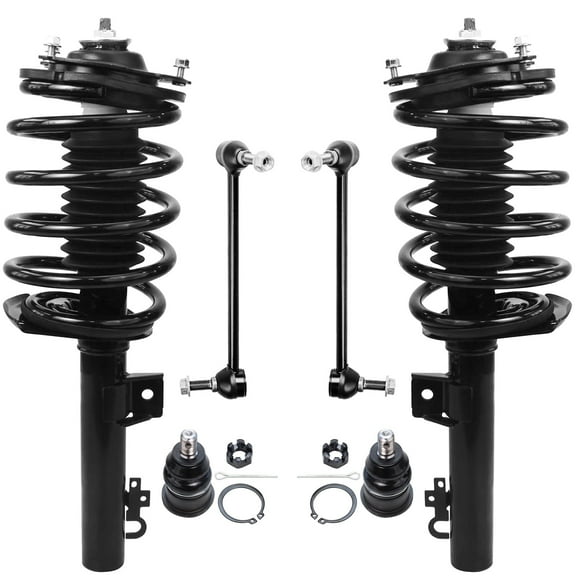 Detroit Axle - Front 6pc Struts Kit for 96-07 Ford Taurus, 1996-2005 Mercury Sable, 2 Struts w/Coil Spring 2 Sway Bars 2 Lower Ball Joints 1997 1998 1999 2000 2001 2002 2003 2004 Replacement