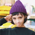 thumbnail image 4 of Sonducket Sombrero Unisex mezclas de algodón sólido cálido HIP HOP sombreros de punto hombres gorras de invierno mujeres Skullies gorros para Sombreros morado claro Sonducket AP000123-04, 4 of 6