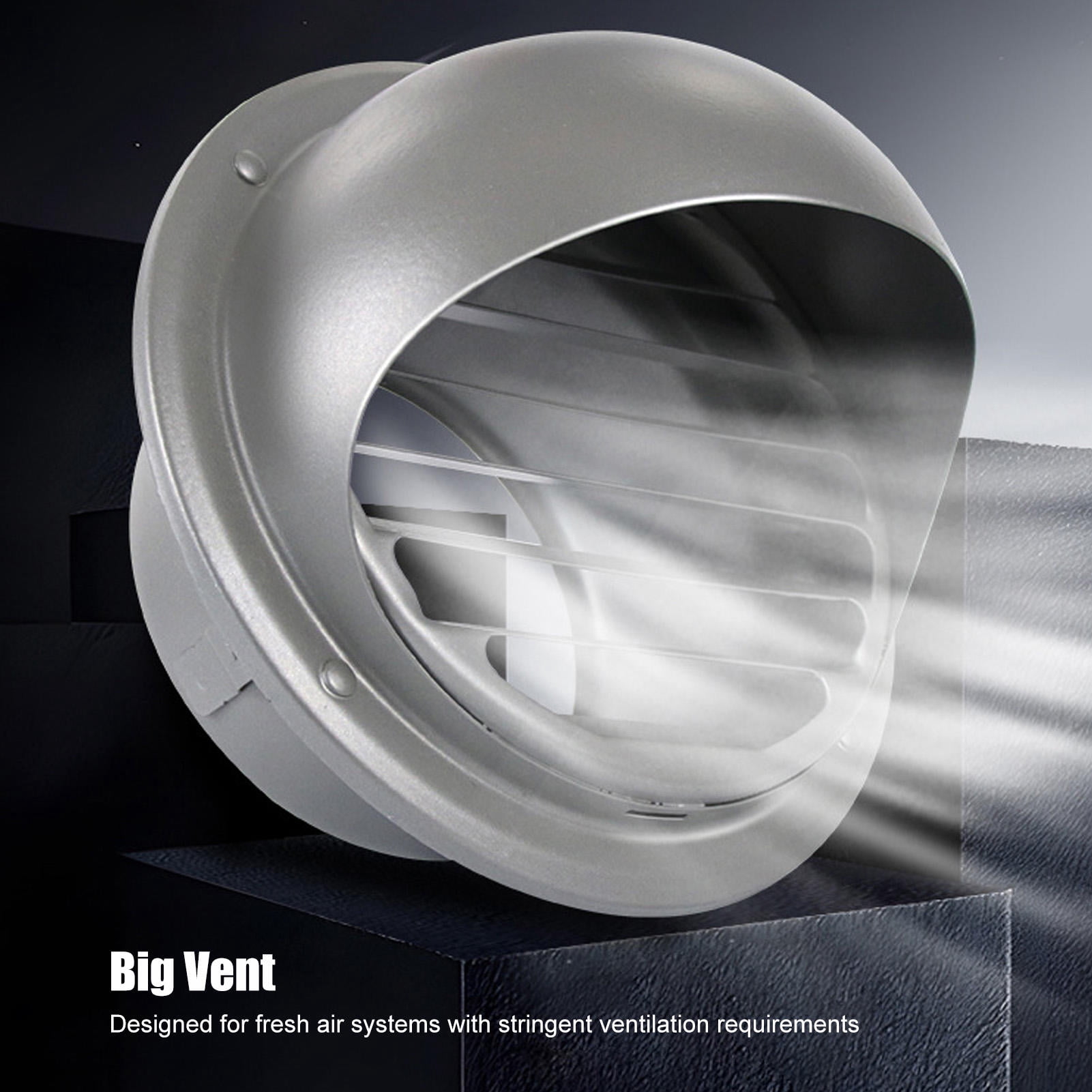 YAHHU Stainless Steel Louvered Wall Vent – Waterproof, Windproof, Round Hemispherical Cover, Easy Install, 5.5"×5.9" for Dryer, Kitchen, Bathroom & HVAC