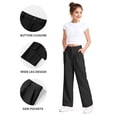 thumbnail image 4 of Girls' Dress Pants High Waisted Wide Leg Sweatpants Kids Formal Uniform Clothes Cute Trendy Western Pant for Teens Trousers, 4 of 9