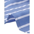 thumbnail image 5 of INSPIRE CHIC Women's Stripe Button up Short Sleeve Tie Front Short Shirts L Blue Striped, 5 of 6