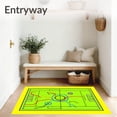 thumbnail image 3 of ODIKA 6'x9' Machine Washable Non-Slip Area Rug, Championship Game Turf Action Scene With Player Movement Paths High Traffic Rug with Pad, Green, 675675, 3 of 8