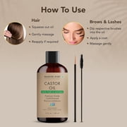 Majestic Pure Castor Oil | 100% Natural | Premium Grade Cold Pressed | Hair, Eyelashes, Eyebrows, Nails | Moisturizing & Nourishing | Body, Hair & Carrier Oil | 2 Fl Oz