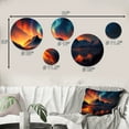 thumbnail image 4 of Designart "Beautiful Lake Sunset With Aurora Borealis" Landscape Mountains Metal Wall Art Set of 5 Piece, 4 of 5
