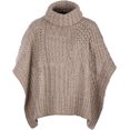 thumbnail image 4 of Aran Woollen Mills Patchwork Knitted Cape 100% Premium Soft Merino Wool Cowl Neck Women`s Poncho Made in Ireland | One Size, 4 of 4