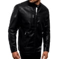 thumbnail image 4 of Chamarra Para Hombre Shendy Vendi Chaqueta Vinipiel Tipo Biker Negro Grande, 4 of 5
