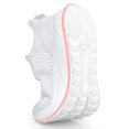 thumbnail image 4 of Zapatillas Feethit para mujer, tenis y correr, zapatillas ligeras e informales para viajes, gimnasio, trabajo, camarera, enfermera, color blanco claro, 9, 4 of 7