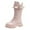 Pink, variant on CAICJ98 Boots for Girls Knee High Lace Up Side Zipper Mid Calf Combat Boots Sparkly Rainbow Winter Girls Riding Boots (Little Kid/Big Kid),3