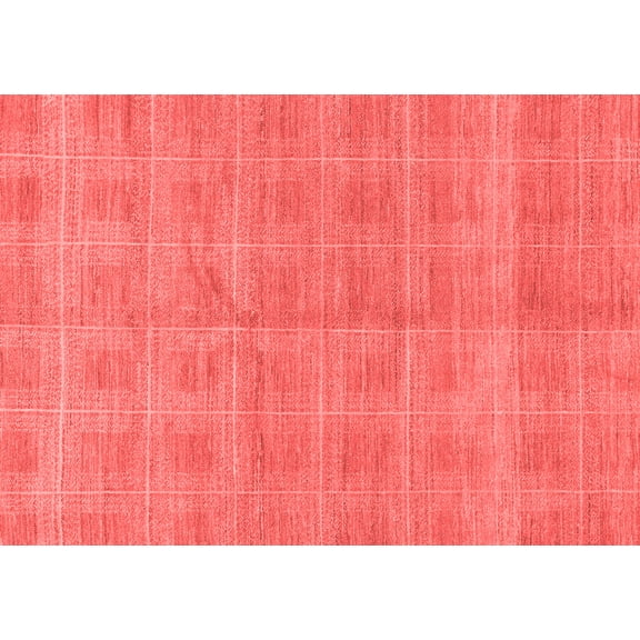 Ahgly Company Machine Washable Indoor Rectangle Checkered Red Modern Area Rugs, 5' x 7'