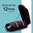 thumbnail image 3 of Homiegear Hat Carrier Case for 12 Caps - Water Resistance Quality Crush Proof Neoprene Cap Carrying Bag - Cap Storage for All New Era Caps Type with Removable Shoulder Strap - Black, 3 of 8