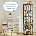 thumbnail image 3 of Homieasy Rotating Bookshelf, 360 Display Wood Spinning Bookshelves, 5 Tier Floorstanding Narrow Bookcase, Corner Bookshelf for Small Space, Black, 3 of 7