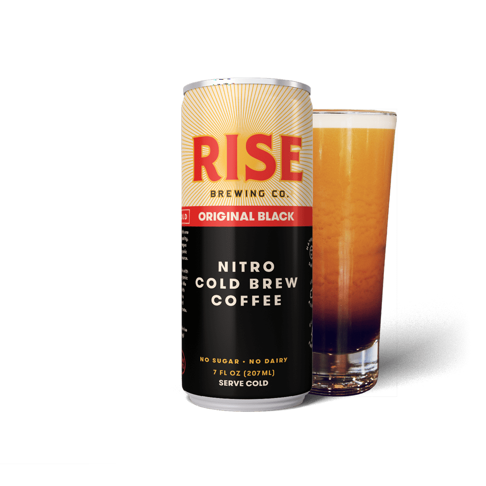RISE Original Black, Nitro Cold Brew Coffee, 7 fl. oz. Can Walmart