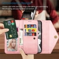 thumbnail image 5 of Wallet Case for Samsung Galaxy S21 Ultra (not s21) for Women, Shoulder Crossbody Purse Handbag Neck Strap Lanyard Cover with ID Card Holder Phone Case for Samsung Galaxy S21 Ultra XK Rose Gold, 5 of 9